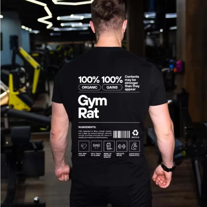 Pánské velké bavlněné tričko 2025Gym Mouse Muscle Mom Zábavné tričko na cvičení a fitness Pánské letní volné tričko