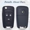 Folding Flip Key Fob Shell Case Fit For Chevy Cruze Malibu Camaro Equinox Equinox Sonic GMC Terrain Buick 2010 2011 2012 2013 2014 2015 2016 Keyless