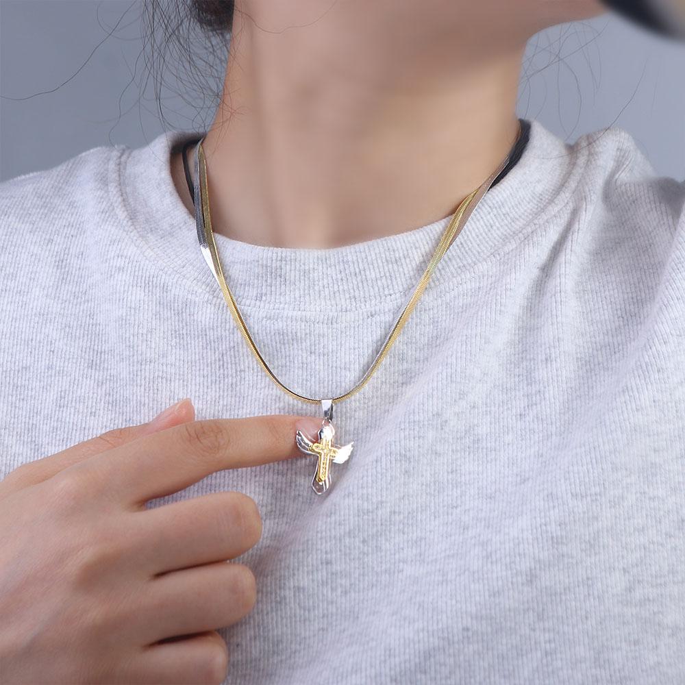 

Hiphop Retro Cross Pendant Cool Fashion Necklace Korean Style Necklace Clavicle Choker Men Necklace золотий/срібний