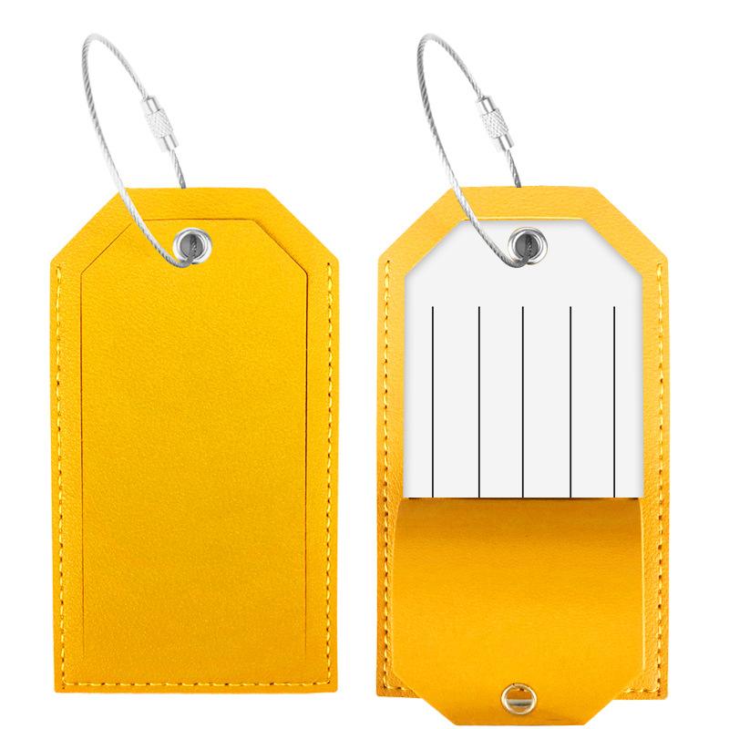 Leather Luggage Tag Custom Wire Lanyard Boarding Pass with Paper Card Leather Pu Luggage Tag Custom Oem