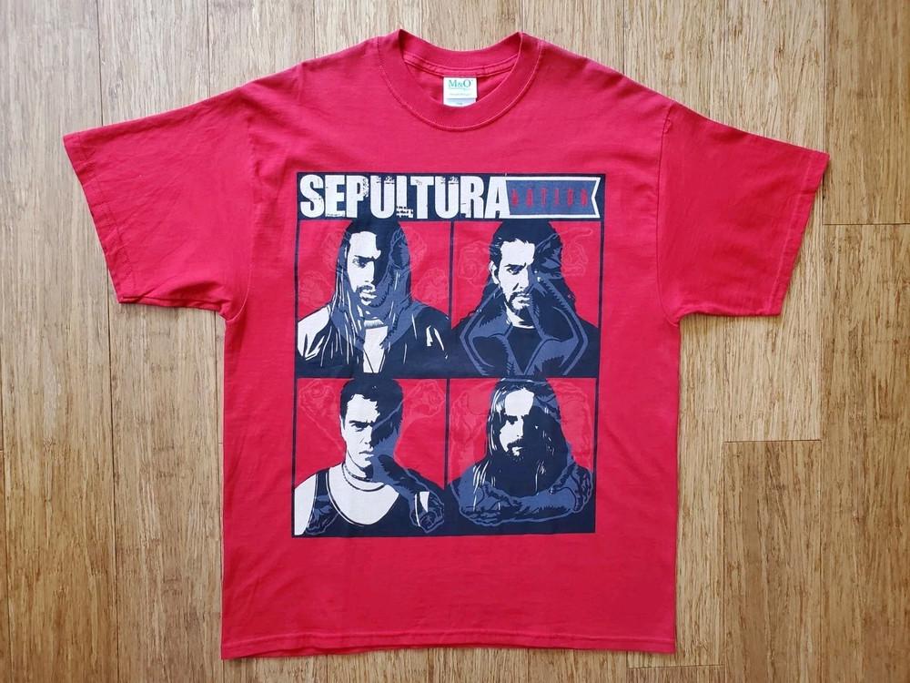 Винтажная футболка Sepultura BAnd Nation 2001 Унисекс от S до 5XL MQ510 Унисекс Футболка XXXXL