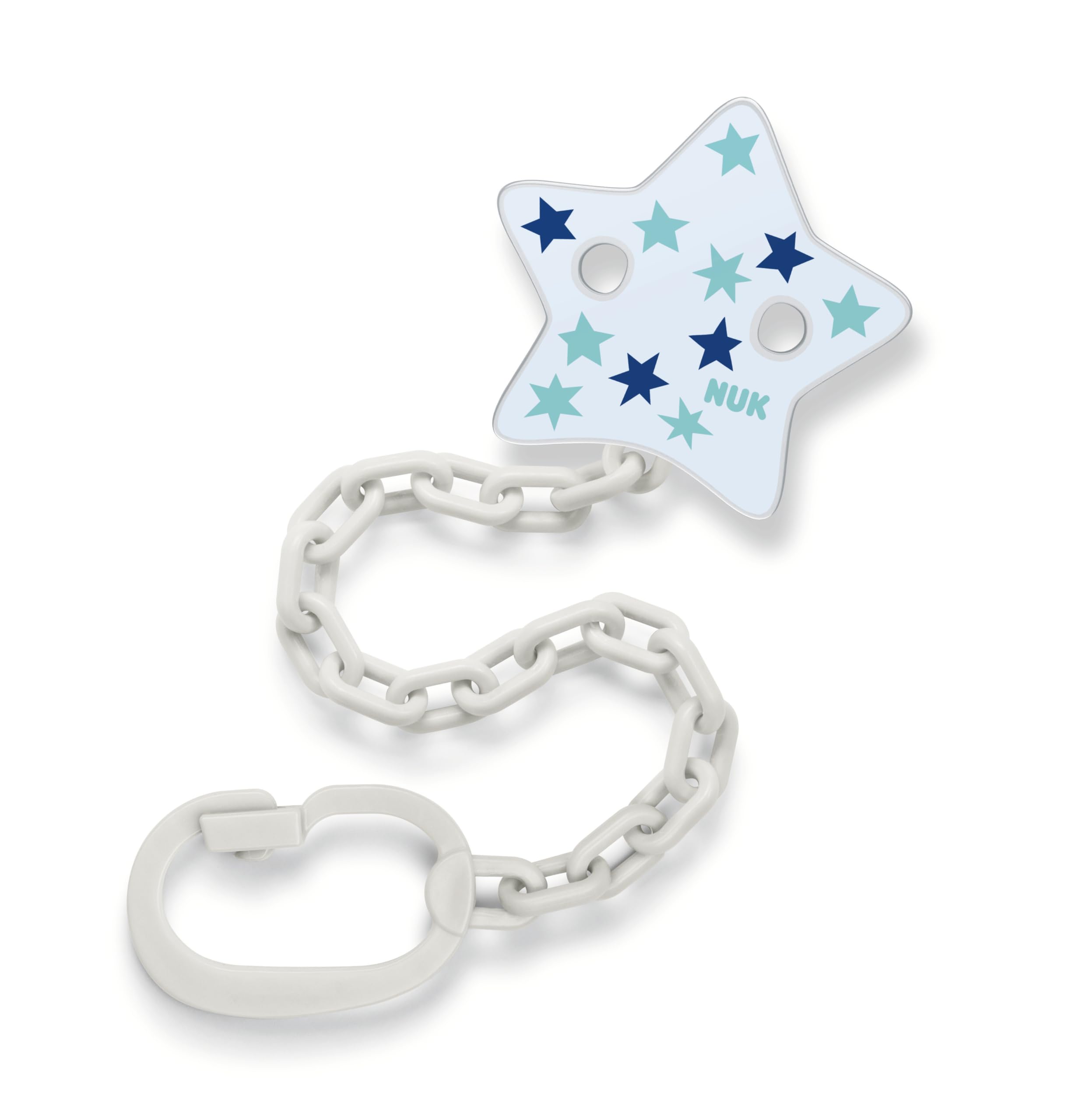 

NUK Blue Star Pacifier Plastic with Clip for OCNK10256508 Holder, Star-Shaped Anti-Drop Babies,