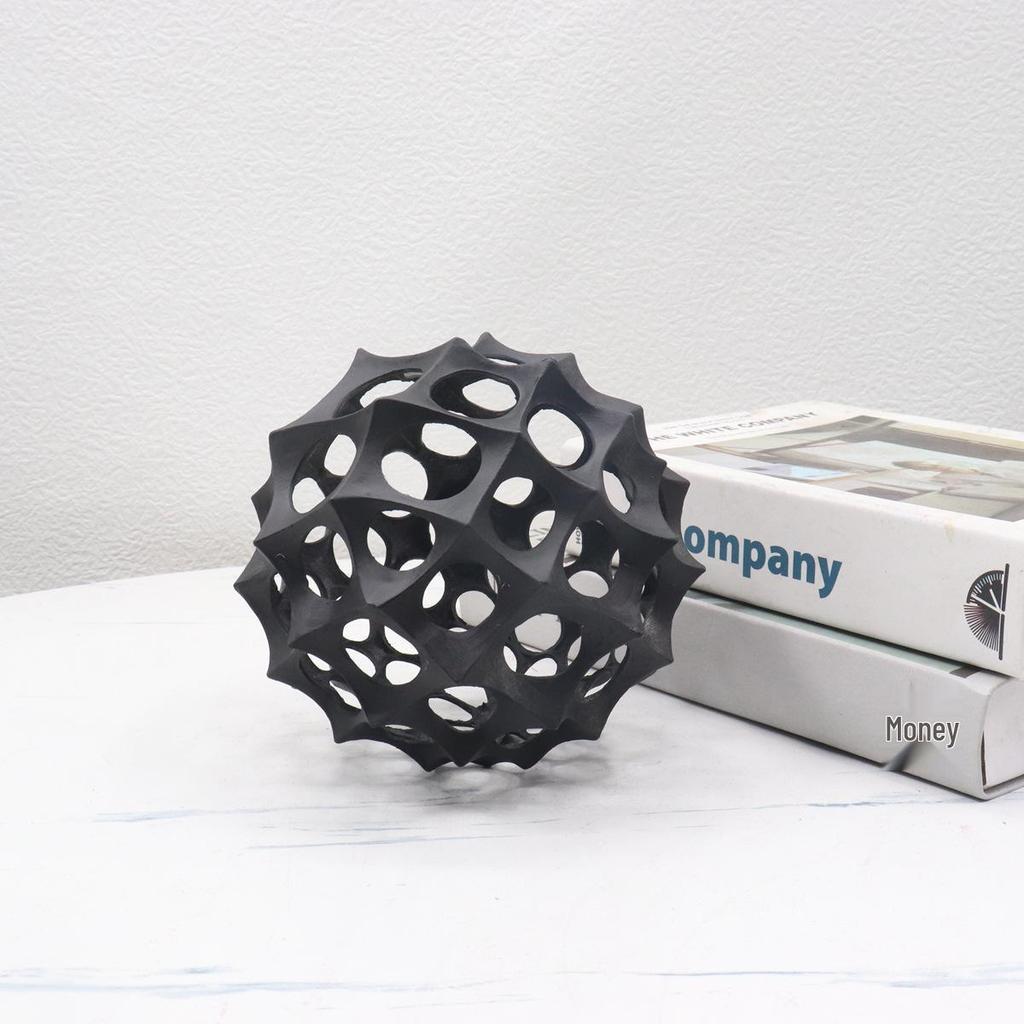 Modern Minimalist Metal Honeycomb Ball Ornament for Home and Office Decor