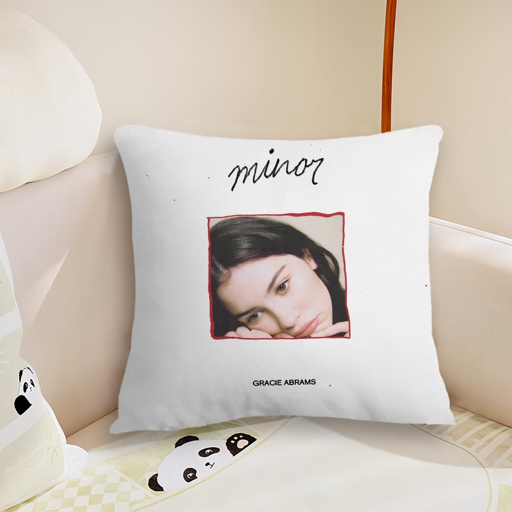 Singer Gracie Abrams cushion cover Pillow Case Plush Fabric Soft Double Sided Print Sofa Cushion Cover Throw Pillow Covers