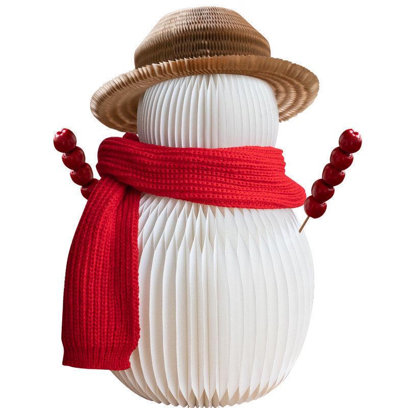 Large Nordic Paper Snowman Ornament for Storefront and Outdoor Christmas Decor
