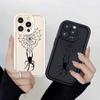 Black Spider with Web Shockproof Phone Case for Xiaomi Redmi Note 14 13 12 11 10 9 8 7 Pro Anti-Slip Soft TPU Cover