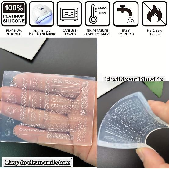 2 PCS Silicone Mold for 3D Sweater Pattern and Hat Line Embossed Decorations - DIY Crafts for Nail Art, Earrings, Necklaces, Phone Cases