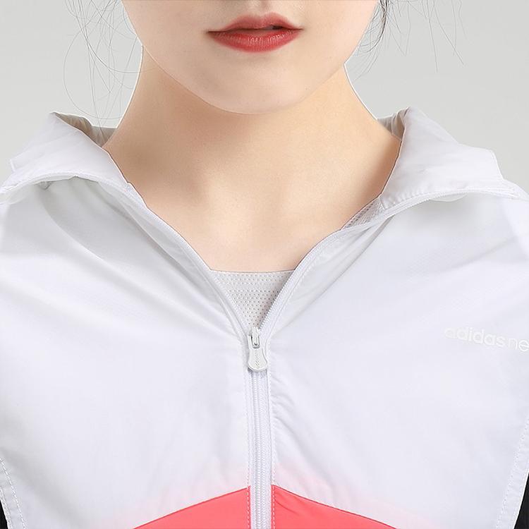 Adidas Color Block Casual Hooded Sports Jacket Women Jackets Pink GJ5359