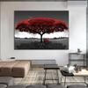 Abstract Red Tree Oil Paintings Print On Canvas Art Prints Posters And Prints Landscape Wall Art Pictures Home Wall Decoration