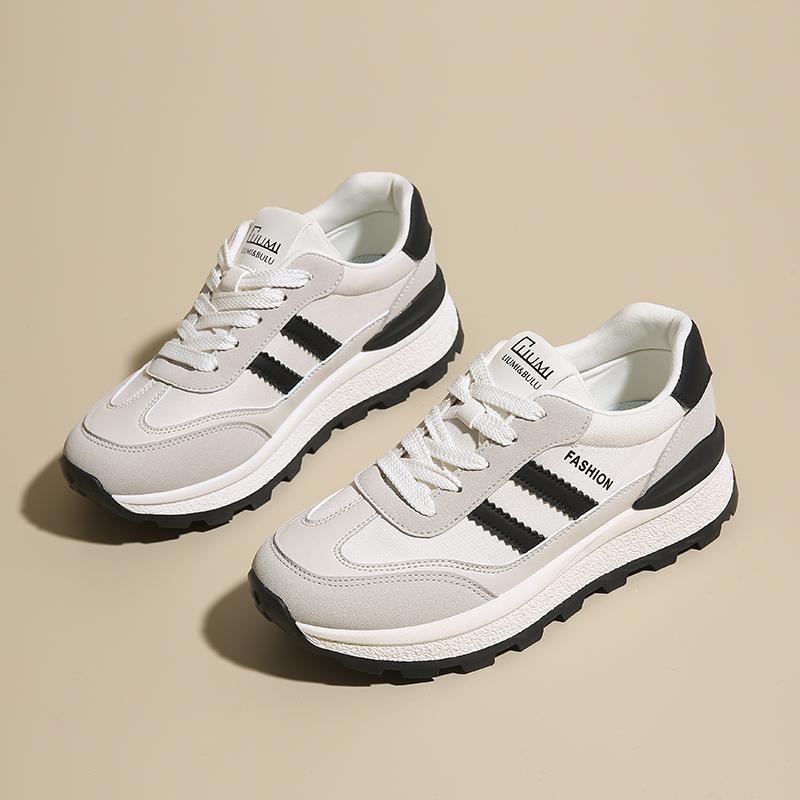 Fashion CRLAYDK Designer Women's Sneakers Leather Walking Shoes Chunky Fashion Casual Sports Ladies Platform Lace Up Running Tennis