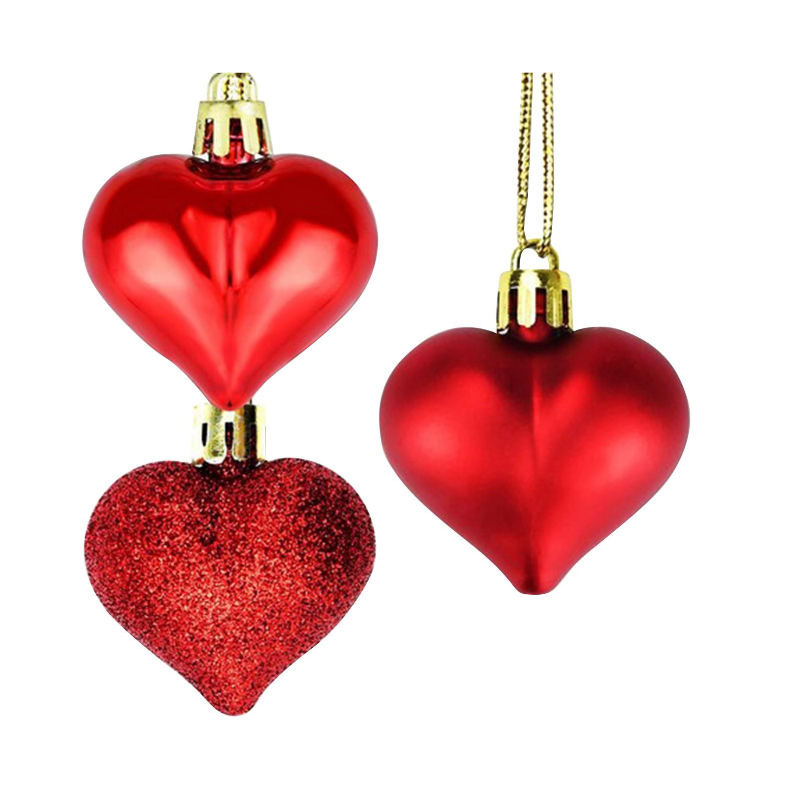 12pcs Valentine s Day Heart Shaped Ornaments, Valentine s Day Hanging Decorations, Heart Shaped For Wedding Party Valentine s Day One Size