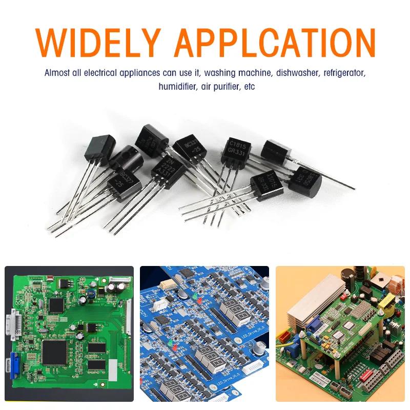 100 buc 10 Valori Tranzistor Triodă TO-92 BC337 BC327 2N2222 2N2907 2N3904 2N3906 S8050 S8550 A1015 C1815 Kit Tranzistori NPN PNP