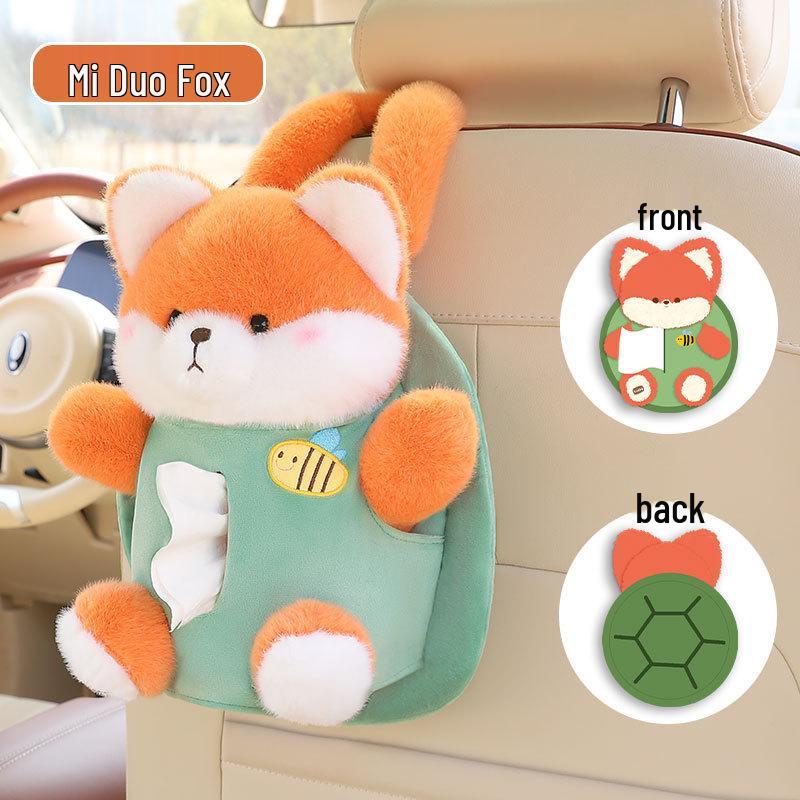 Creative Cartoon Car Plush Tissue Box - Hanging or Armrest Style