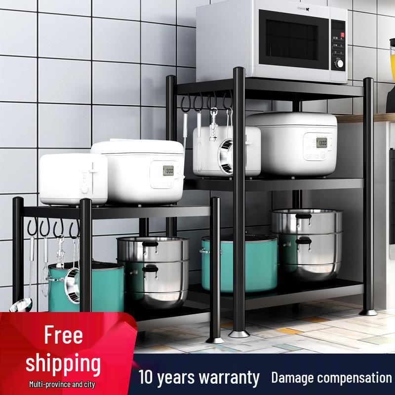 Freestanding Multi-Layer Kitchen Storage Rack for Microwave and Pots