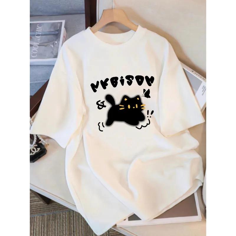 Summer White Pure Ort Sve T-irt Loose Fit Korean Sle Women's Faion Casual Top Comfortable Breathable Graphic T Shirts Fashion