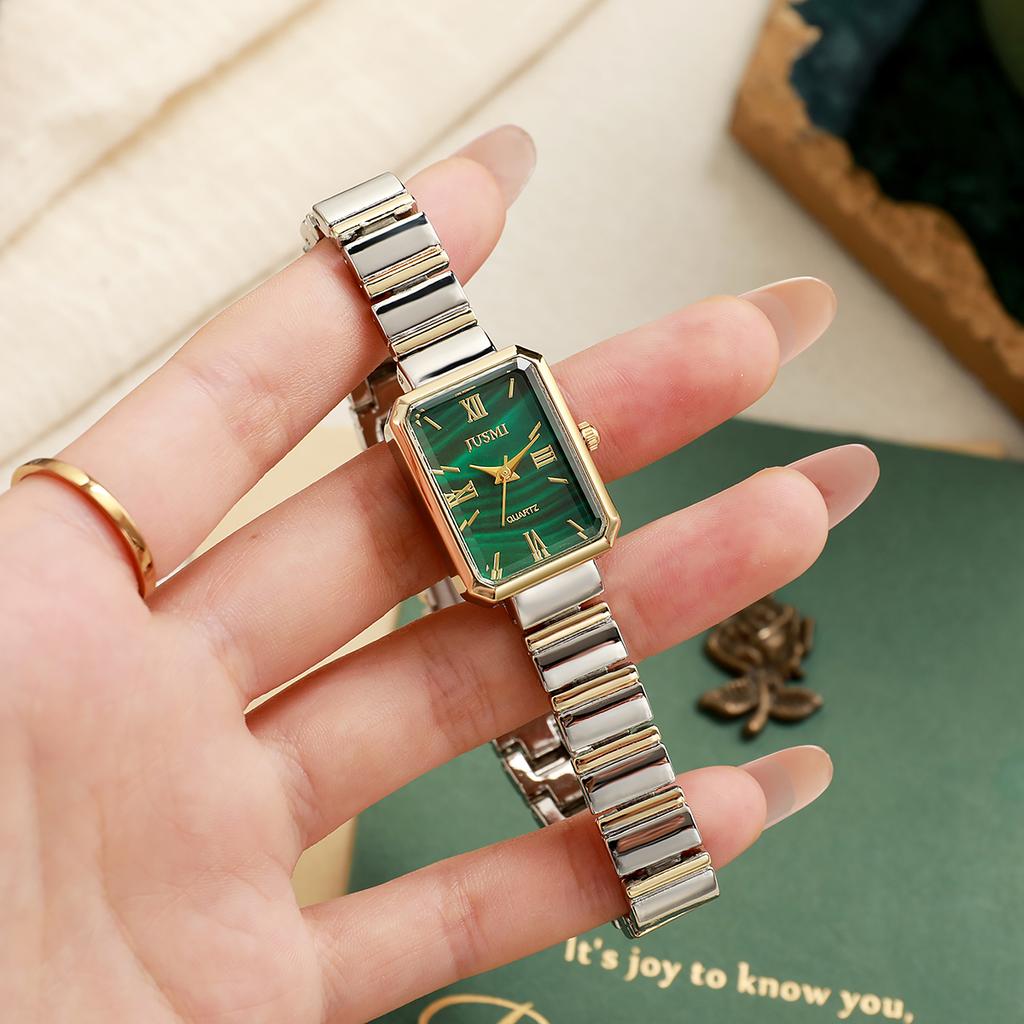 Fashionable leisure trend casual quartz watch with a unique design and a stainless steel strap for women