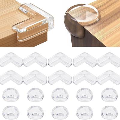 Assorted Transparent Silicone Corner Protectors: Soft Bumpers for Tables, Walls, Corners, Edges, and Windows