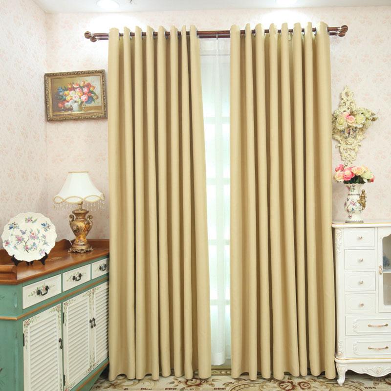 Modern Darkening Blackout Curtains Room High Density Weave Solid Color Simple Design For Bedroom Living Room