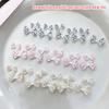 20Pcs Checkered Bows Resin Nail Charms Plaid Bows Ties Nail Art Decorations DIY Nail Designs