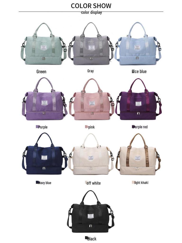 Portable Travel Bag with Large Capacity, Shoe Compartment, and Wet/Dry Separation for Swimming and Fitness