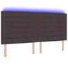 LED Headboard with LED Light Strips Dark Brown 200 Cm Fabric