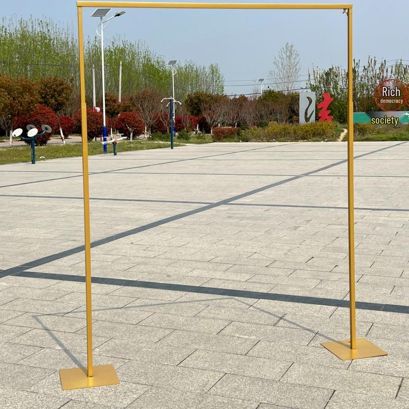 Gold Wrought Iron Square Arch Telescopic Shelf Wedding Stage Decoration