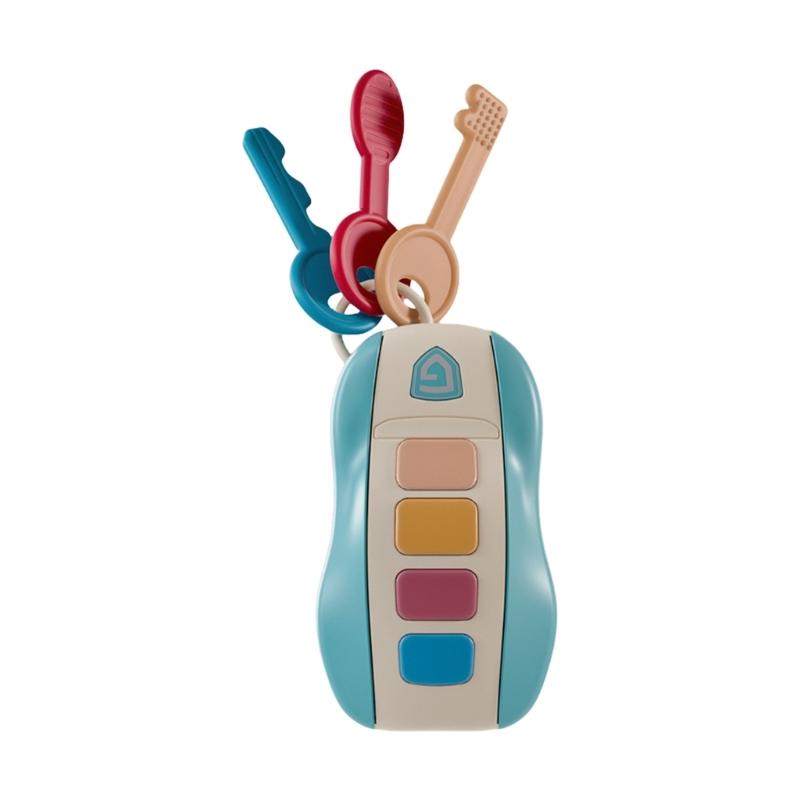 

Interactive Musical Car Key Pretend Play Driving Toy for Toddler Educational Sensory Auditory Development Gift For Baby синий