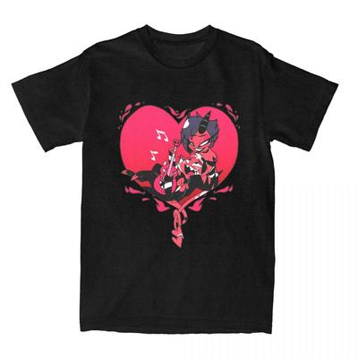 Men T-Shirt Helluva  Cartoon Novelty Cotton Tee Shirt Short Sleeve Moxxie and Millie T Shirt Crew Neck Tops Printed