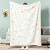 Trendy Colorful Stripes Throw Lightweight 240G Flannel Blanket Soft Skin-Friendly For Summer Cooling