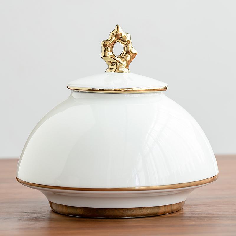 Ceramic Tea Caddy Household Sealable Tea Caddy Kitchen Condiment Storage Jar Dried Fruit Candy Storage Jar Home Decoration