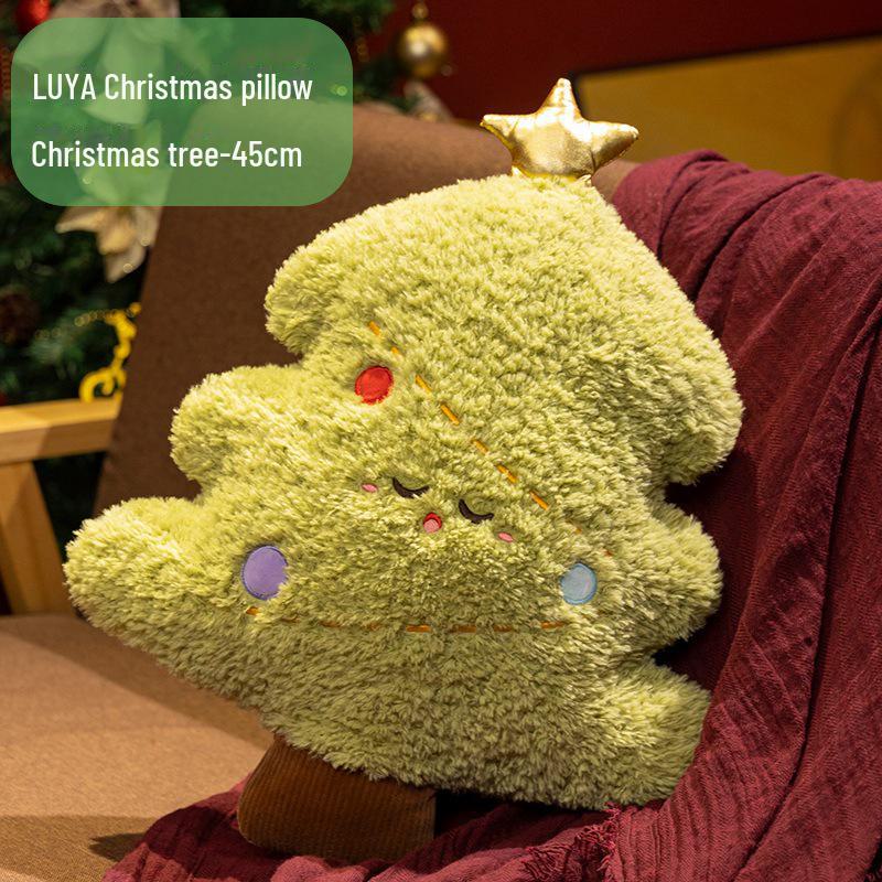 Christmas Gingerbread Man Pillow & Tree Cushion - Holiday Decoration Gift for Boys & Girls