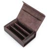 Retro Genuine Leather 2/3/4/6/8 Přihrádek Úložný Box na Brýle Pouzdro na Sluneční Brýle Rodinný Cestovní Organizér na Sluneční Brýle