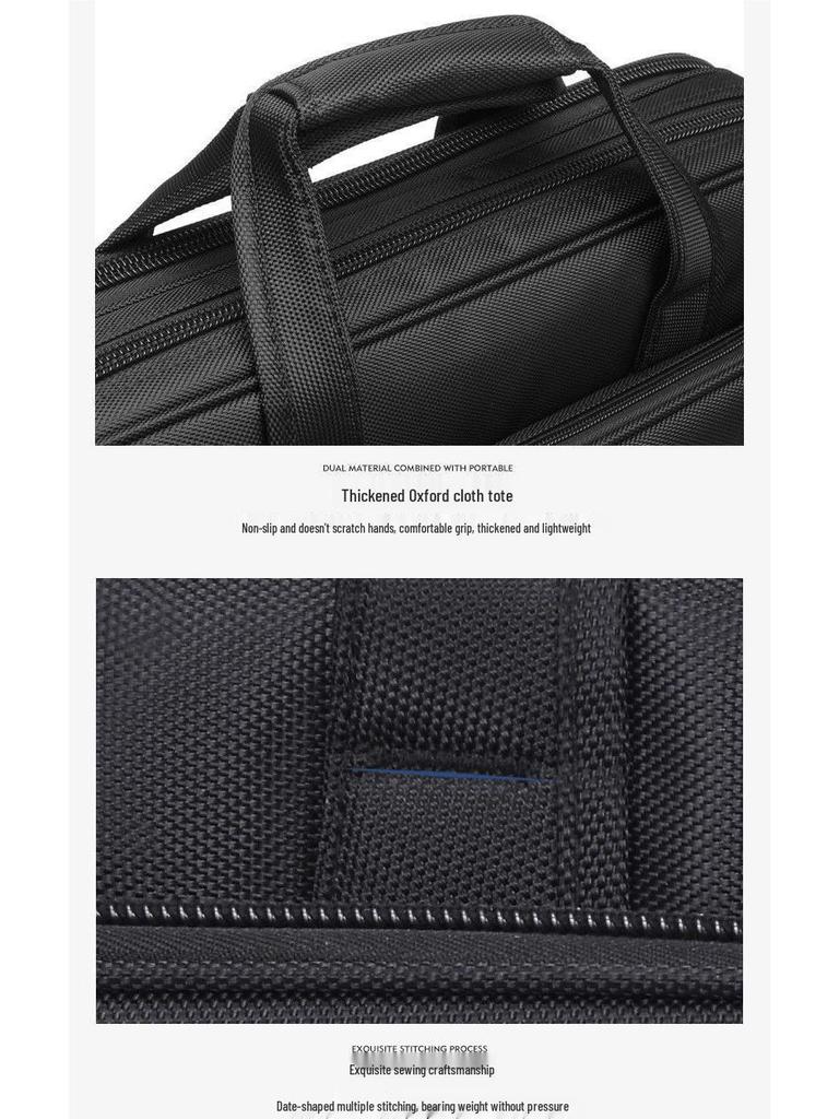 Men's Oxford Cloth Laptop Briefcase: Large Capacity Shoulder & Crossbody Business Bag