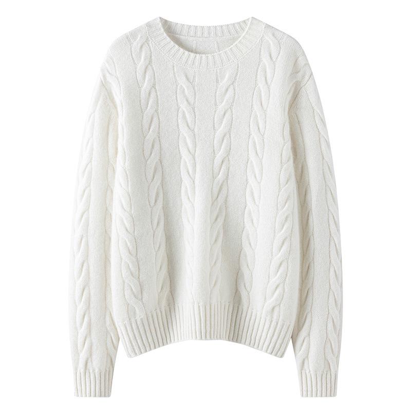 Women's Heavyweight Cashmere Loose Knit Sweater – Autumn/Winter New Style European Design