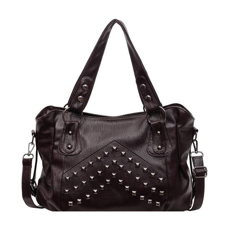 Fashionable Rivet Shoulder Bag Large Capacity Tote Women's High-end All-matching Commuting Diagonal
