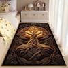 Area Rug, Yggdrasil Tree of Life Golden Glow Celtic Knot Dark Poster, Living Room Decor, Non-Slip Mat