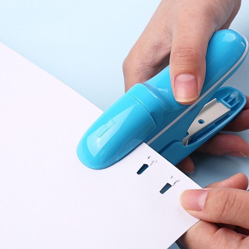 NoStaples Needed Plastic Stapler Secures 8Pages Safely Compactly Design Ideal For School And Office Work Documents