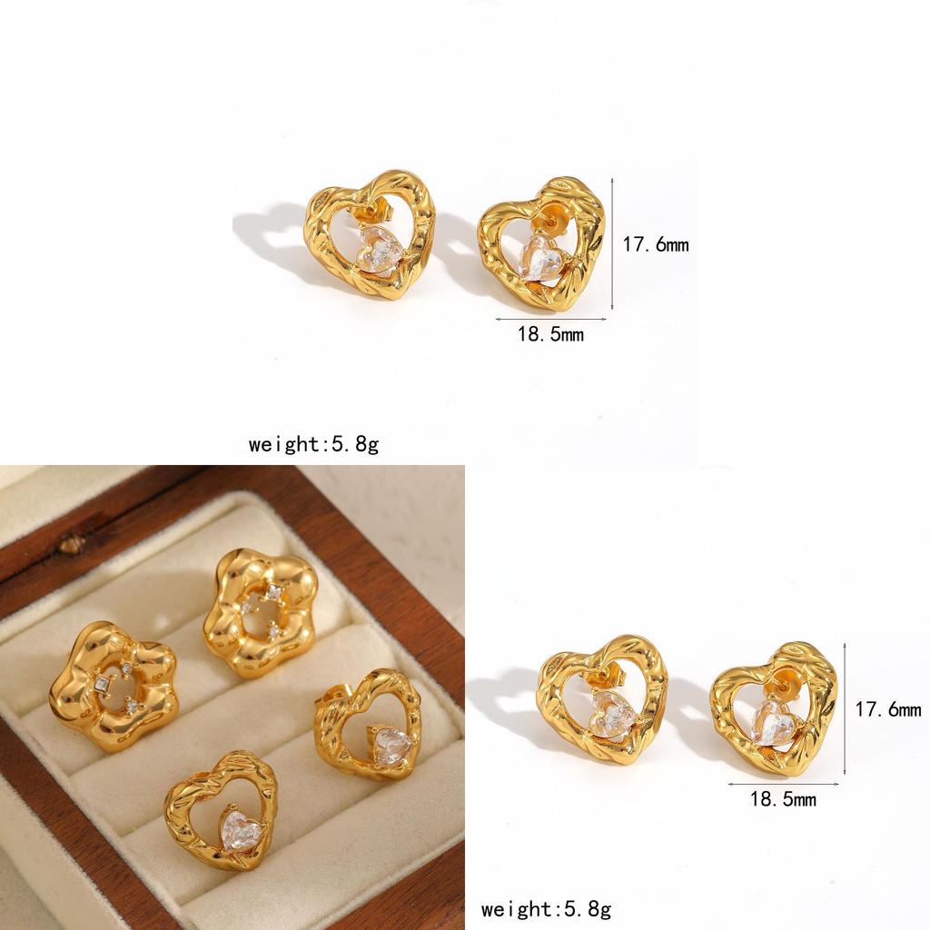 Geometric Stainless Steel Earrings For Women With Plating In Modern Light Luxury Style