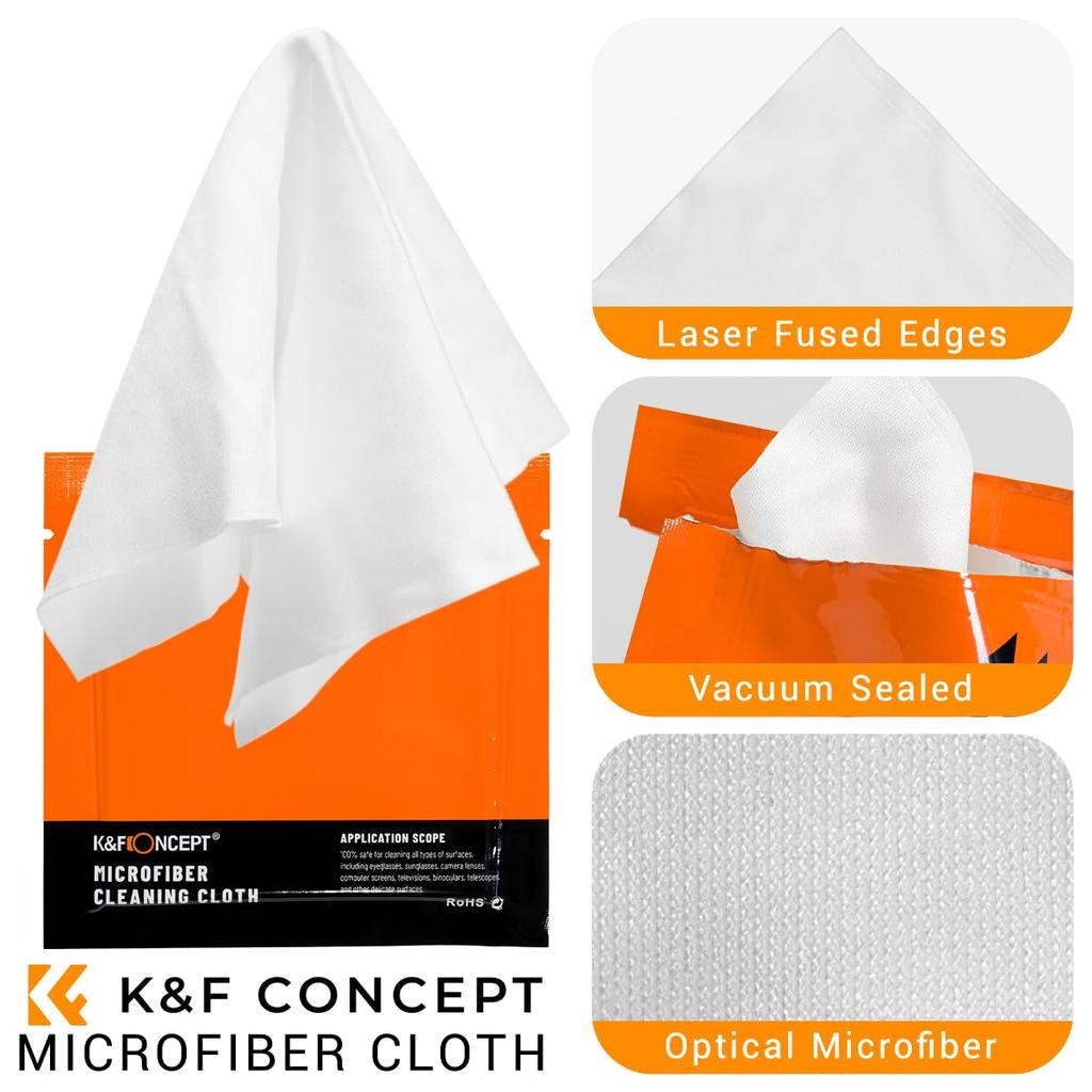 Concept Cleaning Pack of 20 For Monitors K&F Cloth, Cameras, Lenses, Smartphones, iPhones, Tablets, iPads, Glasses, Smartphones,