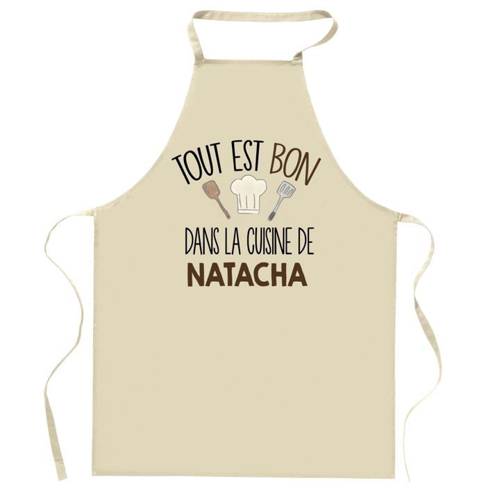 Tablier de cuisine - Planetee Tout est bon dans la cuisine (NATACHA) - Impression bretonne - Coton résistant - Liens ajustables