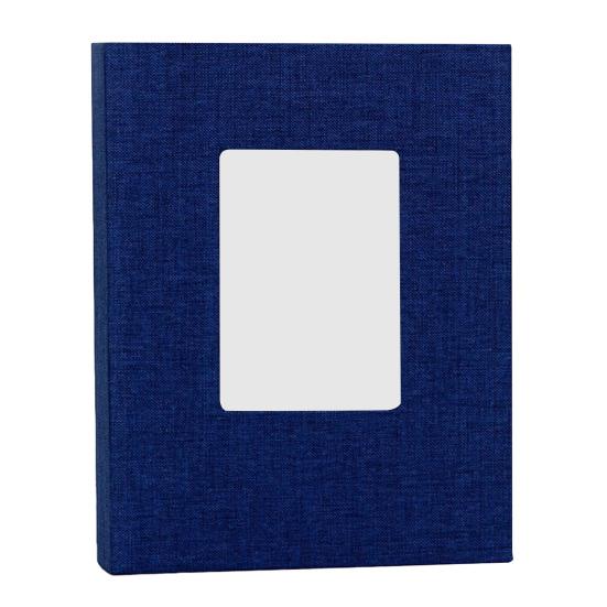 Stoff-Fotoalbum mit 208 Taschen Einsteck-Fotoalben Leinenbezug Erinnerungsbuch mit Frontfenster für Familie Jahrestag Urlaub Hochzeit Baby