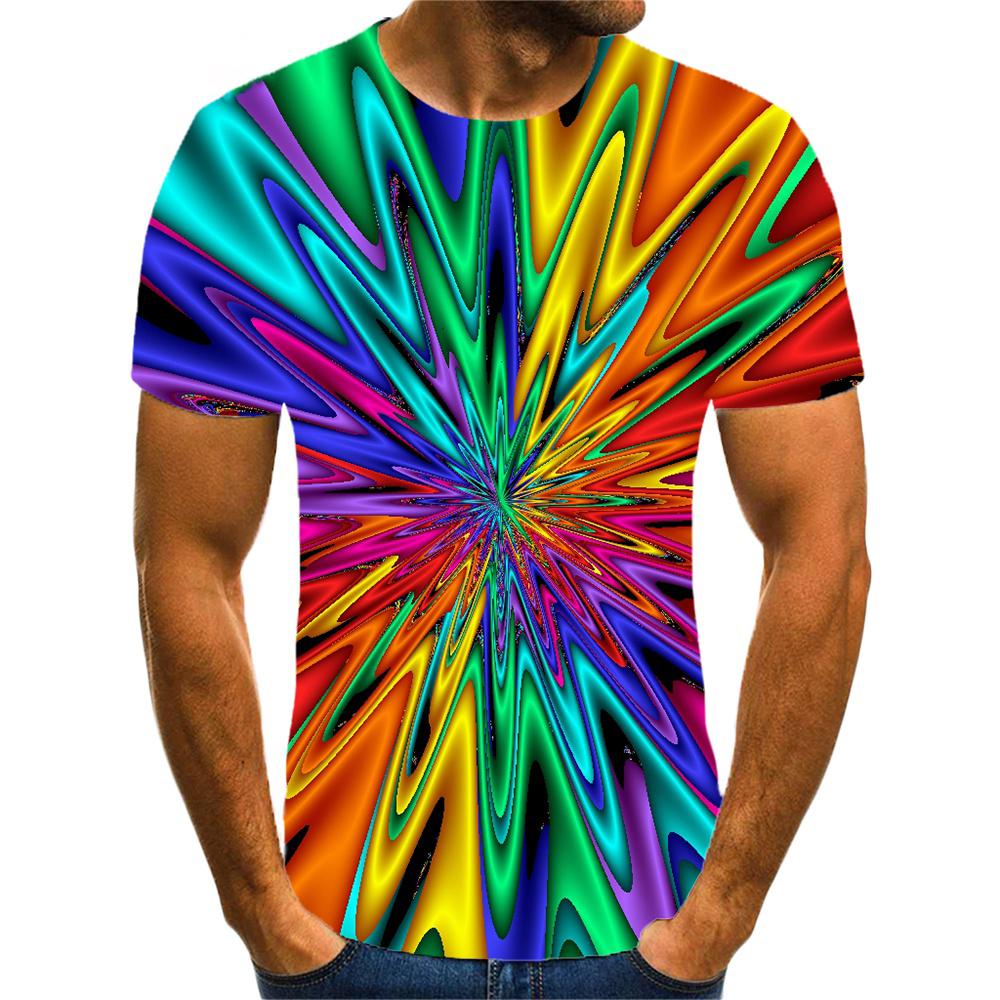 Rainbow 3D Printed Men's Sportive Breathable T-Shirt Street Outdoor Fashion Casual Wear Y2K, Harajuku - Children's Clothing Top