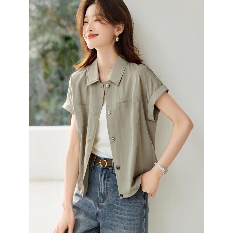 Mo Han Yimei Casual Short Sleeve Workwear Shirt Jacket S
