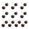 10 Pairs False Cherries Artificial Cherry Fruit Simulation False Fruit Model for Home Shopping Mall Shop Window Decor