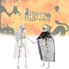 Festive Halloween Skeleton Couple Decorative Props Realistic Plastic Bride Groom Design 21x10cm