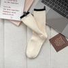 Female Spring and Autumn Striped Cloth Label In The Drum Pile Cotton Socks