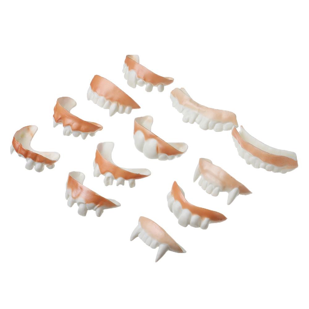 12Pcs Funny Halloween Decoration Creative Party Bags Tooth Toy Rotten Teeth Horror Toys