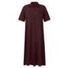 Women's Casual Cotton Linen Solid Color Loose Temperament Short Shirt Dress