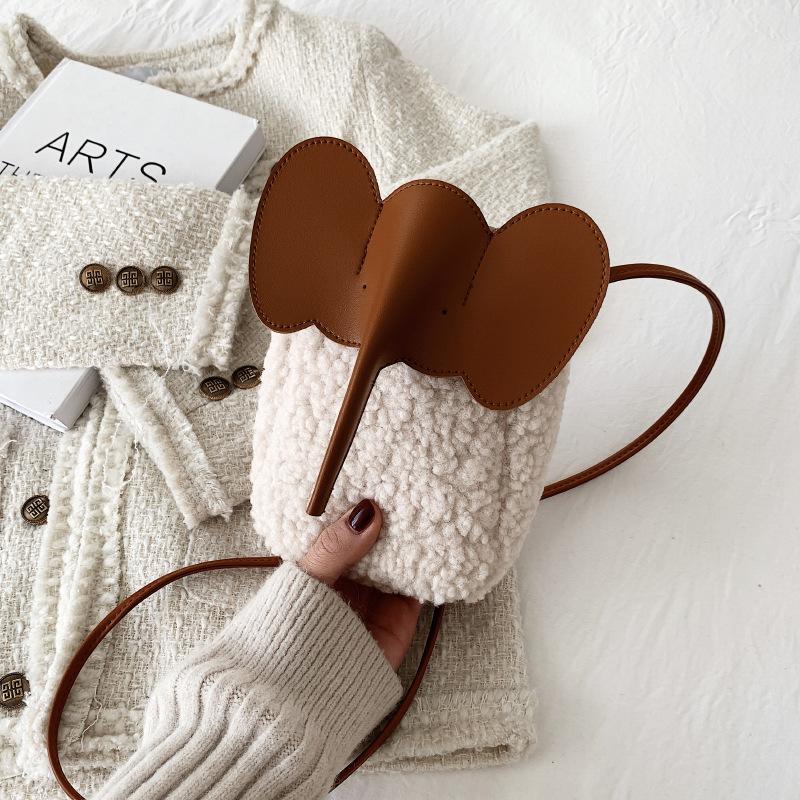 

2025 осень новая сумка с животным модная Япония и Корея повседневная высокая ценность модная мини сумка через плечо мессенджер для мобильного телефона белый