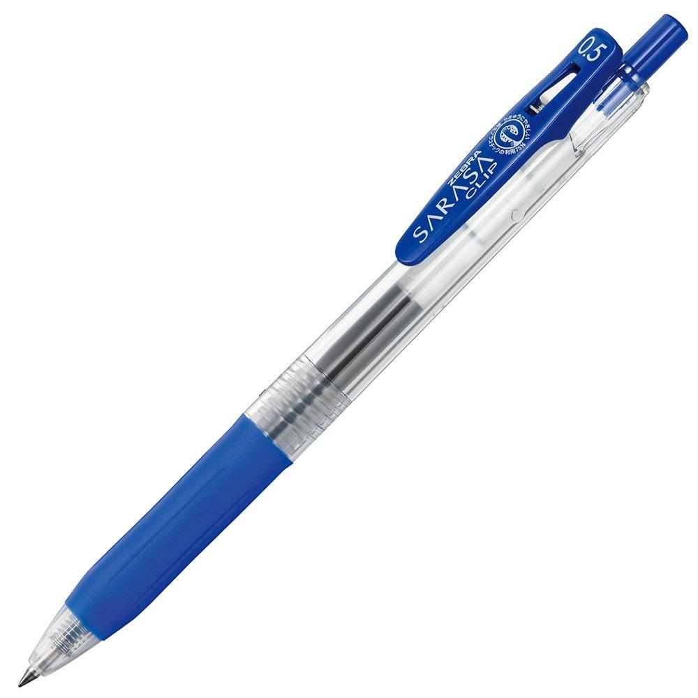 Zebra Sarasa Clip Gel Ballpoint Pen, 0.5mm, Blue, 10-Piece Set, B-JJ15-BL